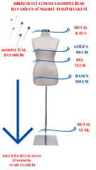 Dikiş Setli Süngerli İğne Batan Terzi Mankeni Prova Mankeni