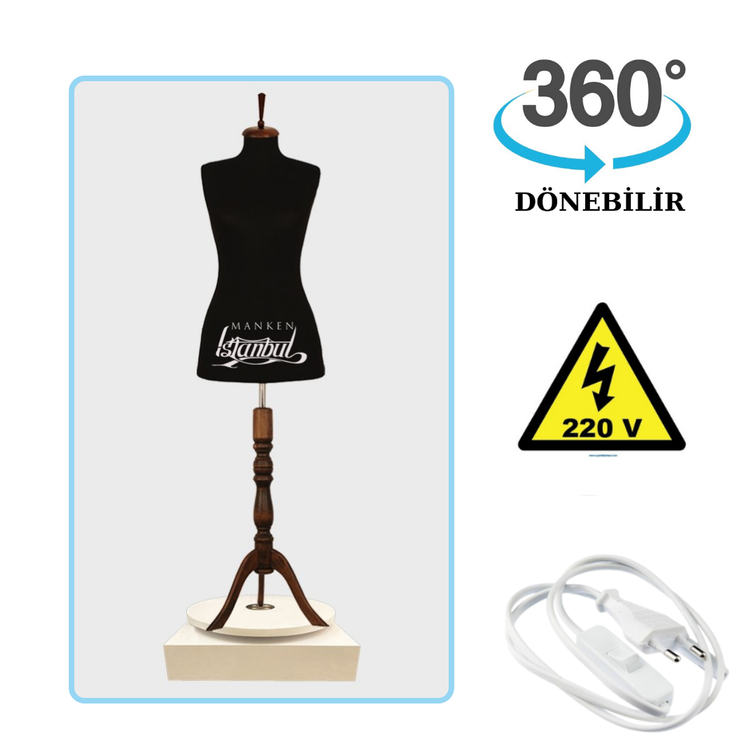 Döner Standlı Bayan Terzi Mankeni Vitrin Mankeni