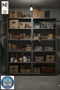 43x186x200 Çelik Raf | Civatalı Metal Depo Rafı | 6 Kat