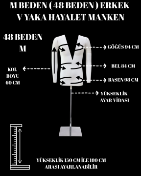 Derin Yaka Fotoğraf Çekimi İçin Erkek Hayalet Vitrin Mankeni