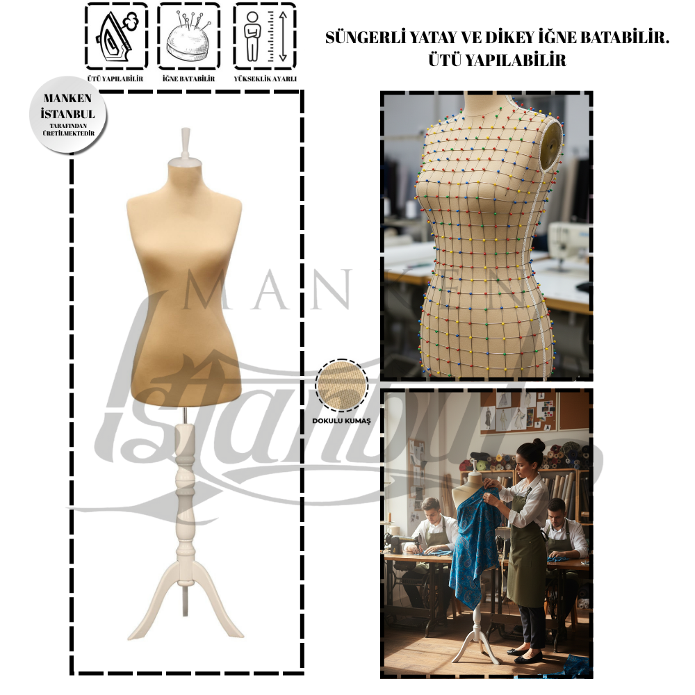 Ten Rengi İğne Batabilen Terzi Mankeni 34-46 38 beden