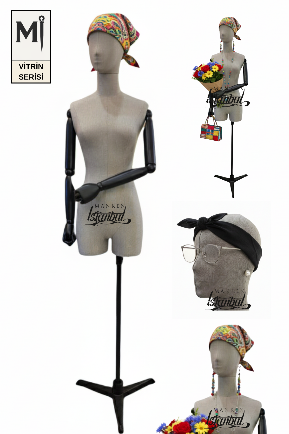 Pinokyo Ahşap Kollu Vitrin Mankeni 34-46