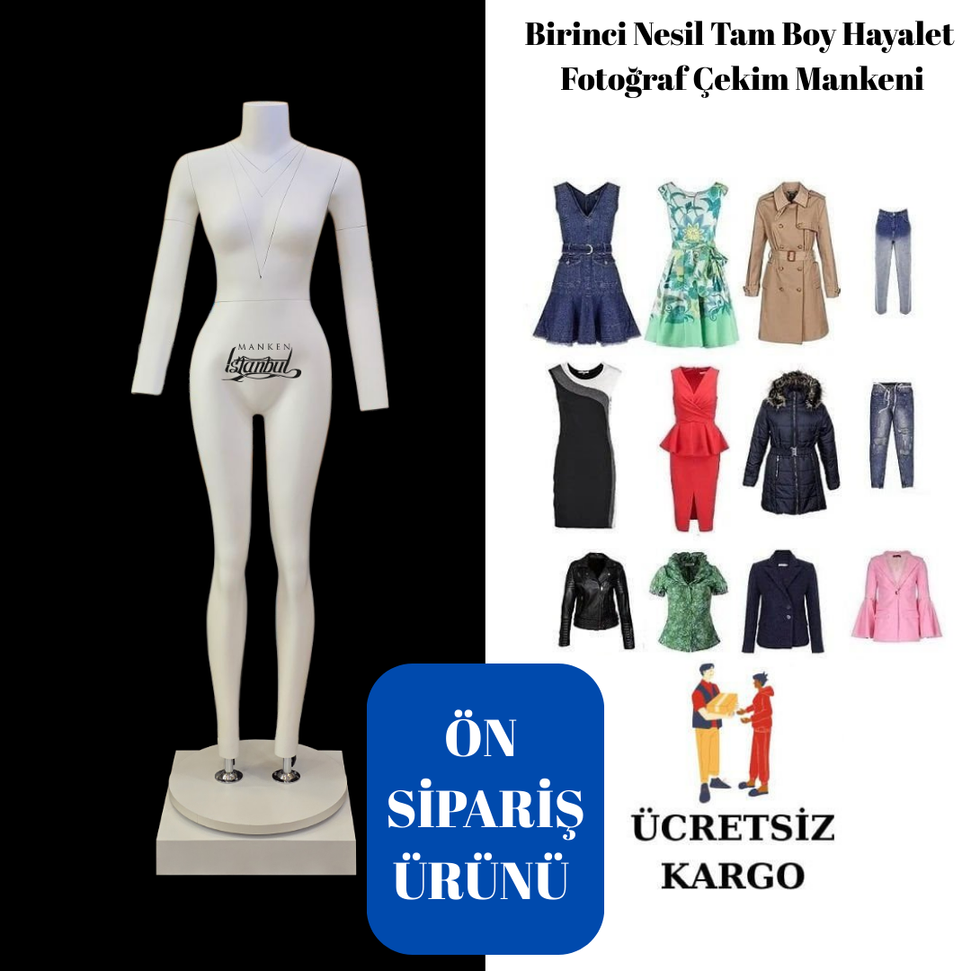 (ÖN SİPARİŞ) 1.Nesil Fotoğraf Bayan Çekim Mankeni Hayalet Manken- Ghost Mannequin