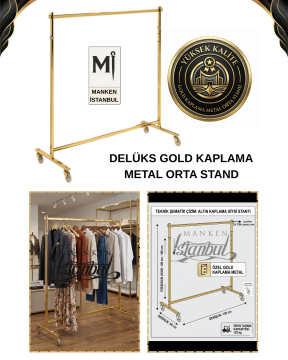 Yüksek Kalite Gold Kaplama Metal Orta Stant