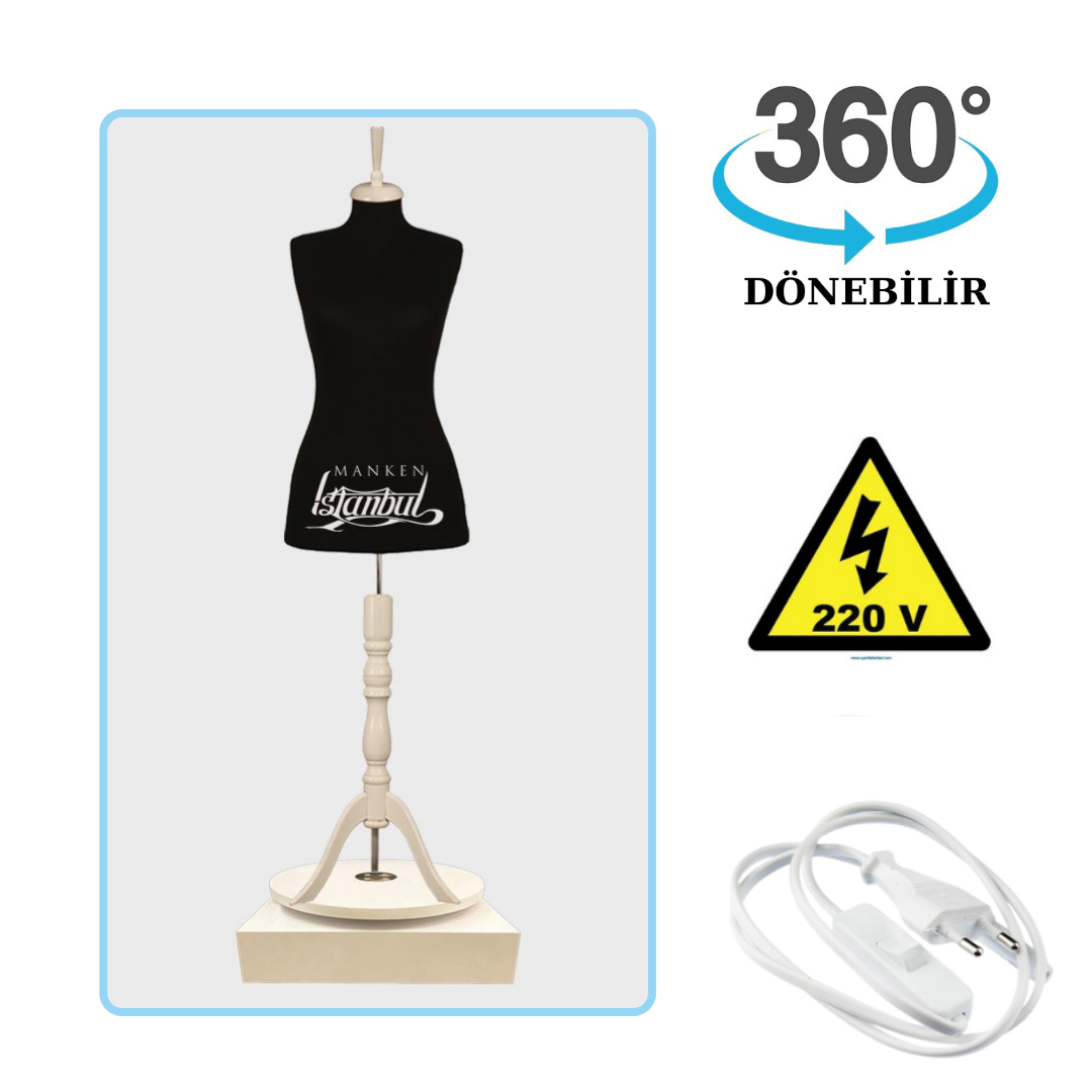 Döner Standlı Bayan Terzi Mankeni Vitrin Mankeni