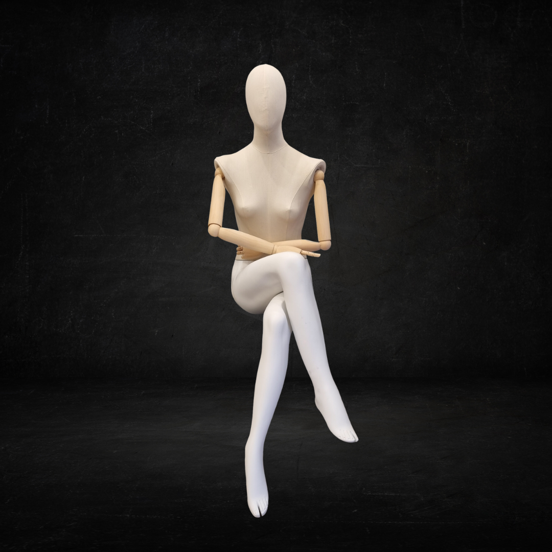 Yüksek Kalite Oturan Bayan Vitrin Mankeni