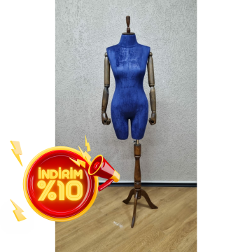 38 Beden Pantolon Giyen Ahşap Kollu Terzi Vitrin Mankeni