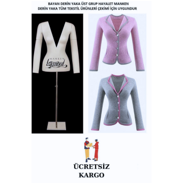 M Beden Derin Yaka Fotoğraf Çekimi İçin Bayan Hayalet Manken