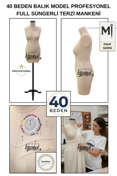 Balık Model 40 Beden Profesyonel İğne Batan Terzi Mankeni