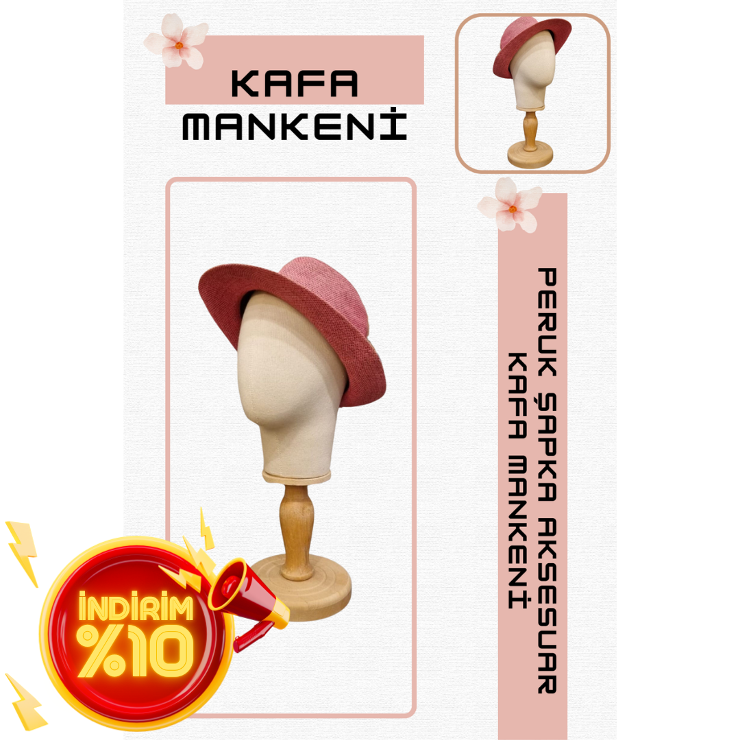 Bayan kumaş kaplı kafa mankeni-Aksesuar Mankeni