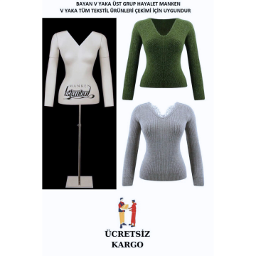 V Yaka M Beden Fotoğraf Çekimi İçin Bayan Hayalet Manken