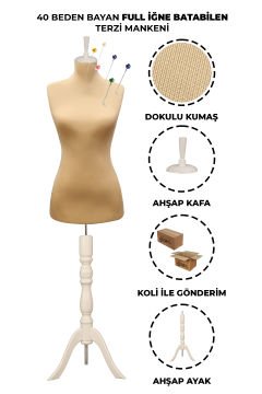 Özel Jardonlu Ten Rengi İğne Batabilen Terzi Mankeni 34-46 Beden Arası 40 beden