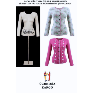 Oval Yaka M Beden Fotoğraf Çekimi İçin Bayan Hayalet Manken