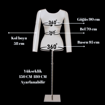 Oval Yaka M Beden Fotoğraf Çekimi İçin Bayan Hayalet Manken