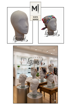 Bayan kumaş kaplı Monica kafa mankeni-Aksesuar Mankeni