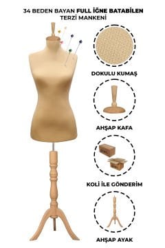 Ten Rengi İğne Batabilen Terzi Mankeni 34-46 34 beden