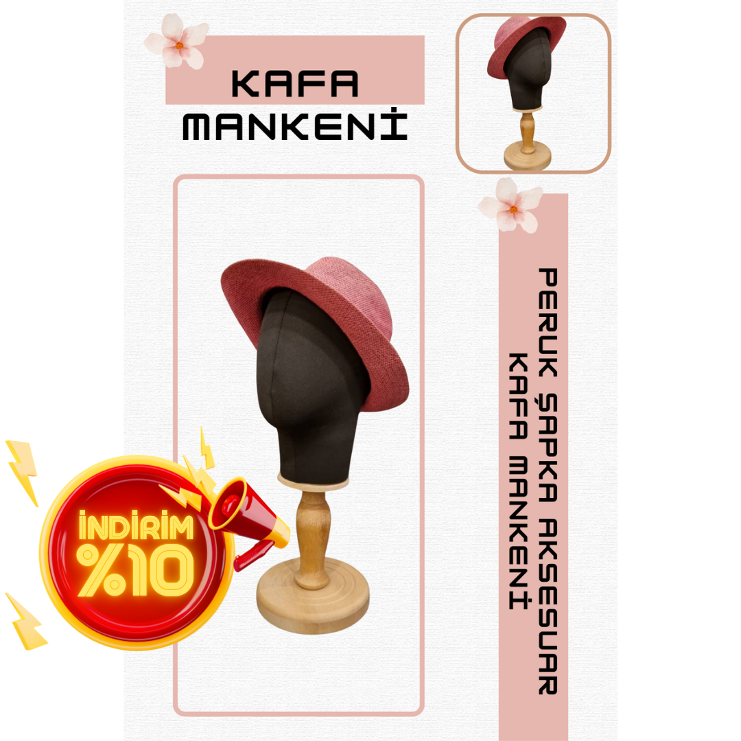 Bayan kumaş kaplı kafa mankeni-Aksesuar Mankeni