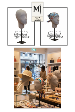 Bayan kumaş kaplı Monica kafa mankeni-Aksesuar Mankeni