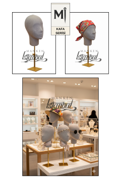 Bayan kumaş kaplı Monica kafa mankeni-Aksesuar Mankeni