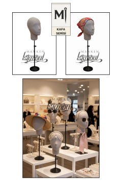 Bayan kumaş kaplı Monica kafa mankeni-Aksesuar Mankeni