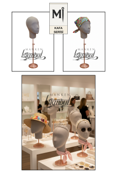 Bayan kumaş kaplı Monica kafa mankeni-Aksesuar Mankeni