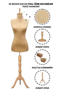 Özel Jardonlu Ten Rengi İğne Batabilen Terzi Mankeni 34-46 Beden Arası 36 beden