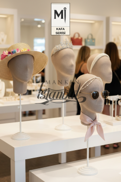Bayan kumaş kaplı Monica kafa mankeni-Aksesuar Mankeni