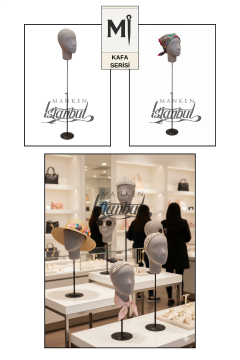 Bayan kumaş kaplı Monica kafa mankeni-Aksesuar Mankeni