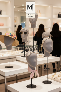 Bayan kumaş kaplı Monica kafa mankeni-Aksesuar Mankeni