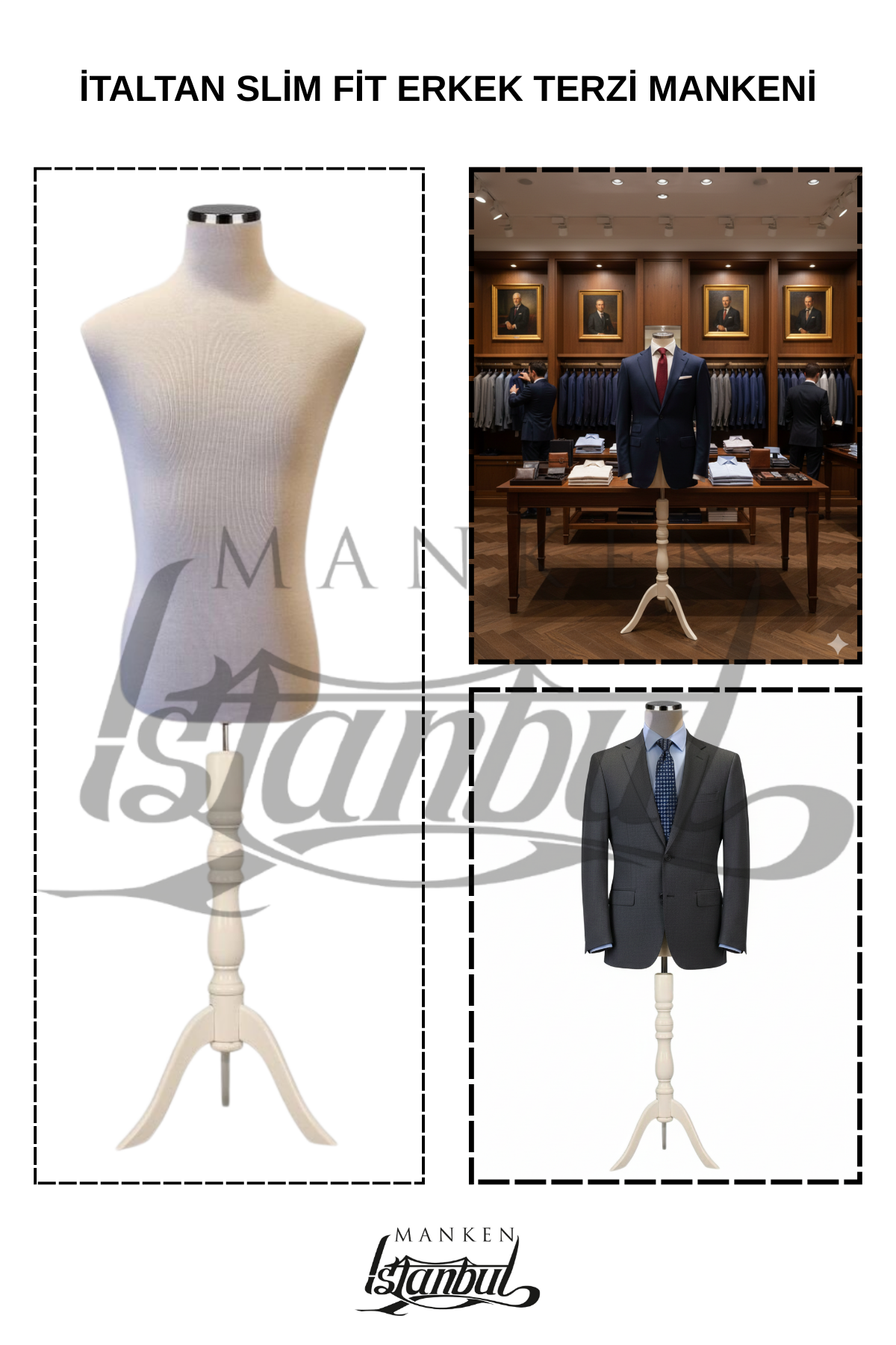 İtalyan Kalıp Slim Fit Erkek Terzi Mankeni