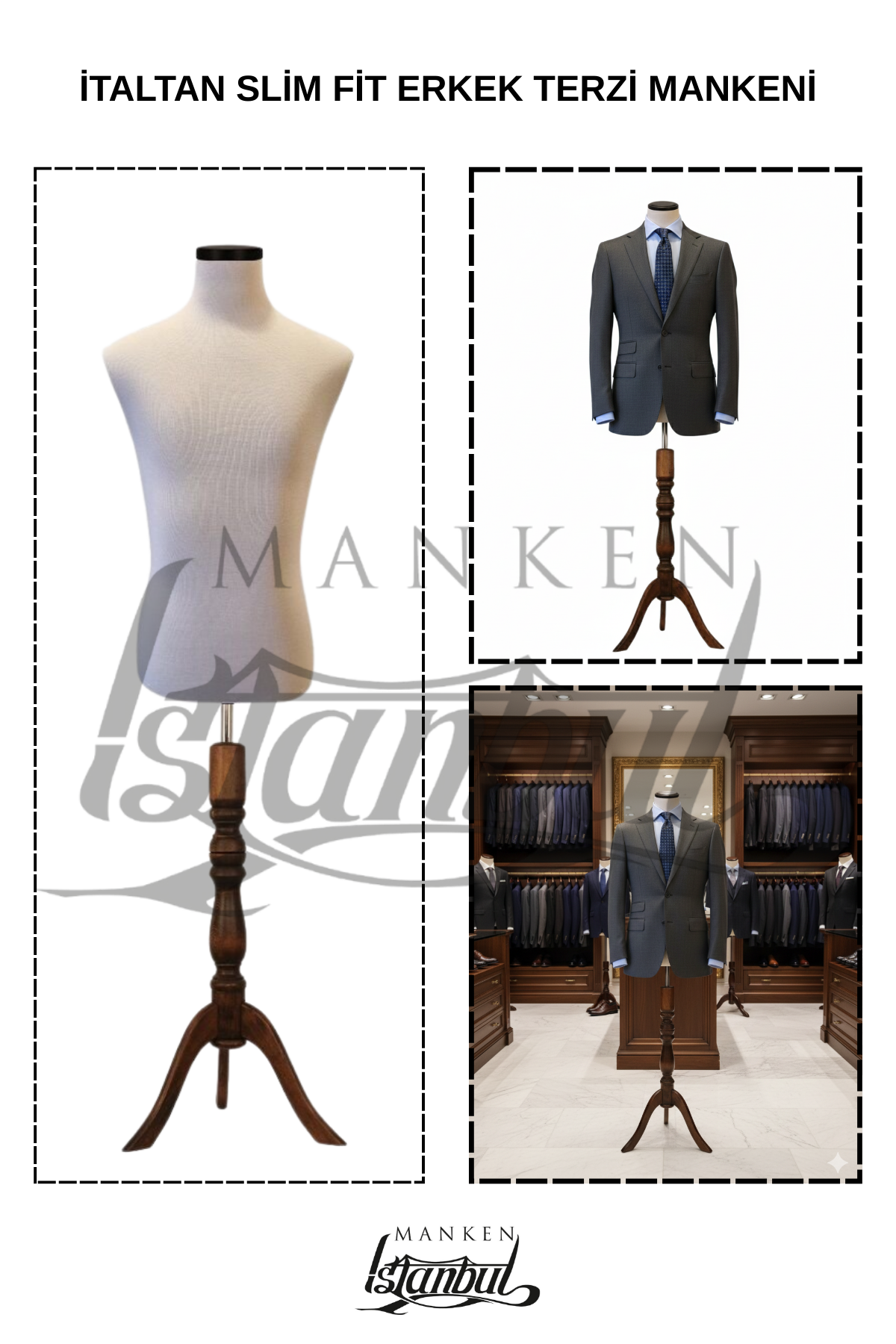 İtalyan Kalıp Slim Fit Erkek Terzi Mankeni