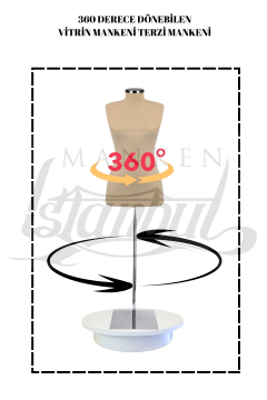 360° Elektrikli Döner Stantlı Vitrin Mankeni Terzi Mankeni