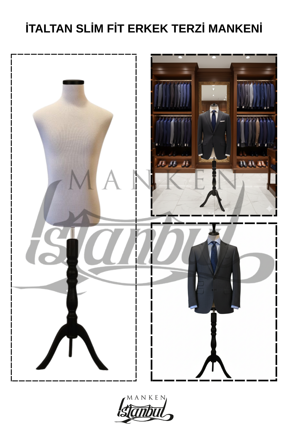 İtalyan Kalıp Slim Fit Erkek Terzi Mankeni