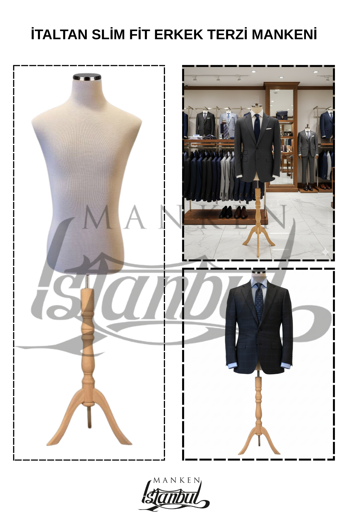 İtalyan Kalıp Slim Fit Erkek Terzi Mankeni