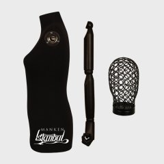 Tel Kafalı Ahşap Kollu Terzi Mankeni Vitrin Mankeni