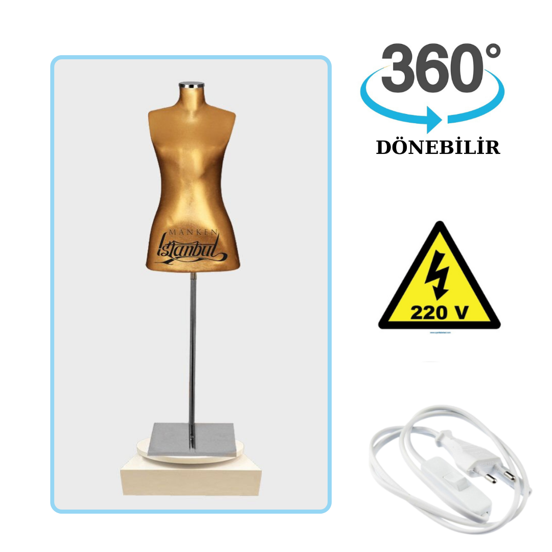 Döner Standlı Bayan Terzi Mankeni Vitrin Mankeni
