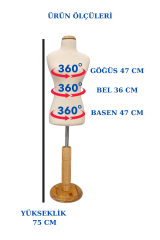 Okullar İçin 1/2 50 Eşel Terzi Mankeni Prova Mankeni