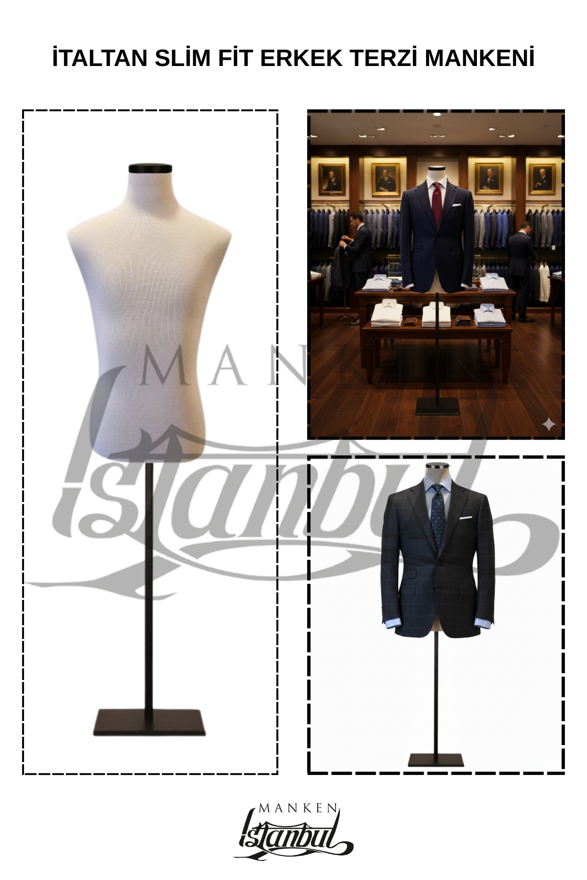 İtalyan Kalıp Slim Fit Erkek Terzi Mankeni