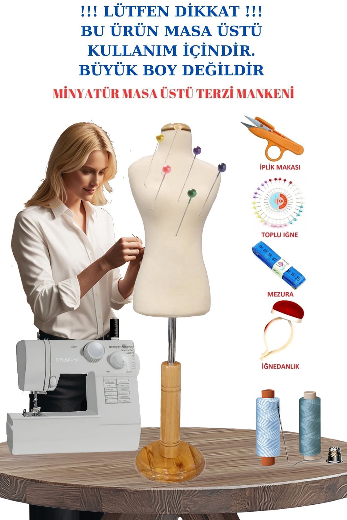 Dikiş Setli 1/2 50 Eşel Terzi Mankeni Prova Mankeni Dikiş Mankeni