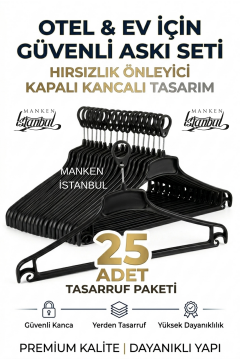 Otel Askısı Ev Askısı Güvenli Kapalı Kancalı Askı