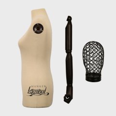 Tel Kafalı Ahşap Kollu Terzi Mankeni Vitrin Mankeni