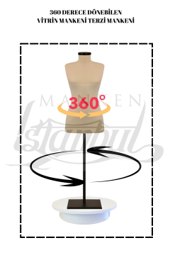 360° Elektrikli Döner Stantlı Vitrin Mankeni Terzi Mankeni