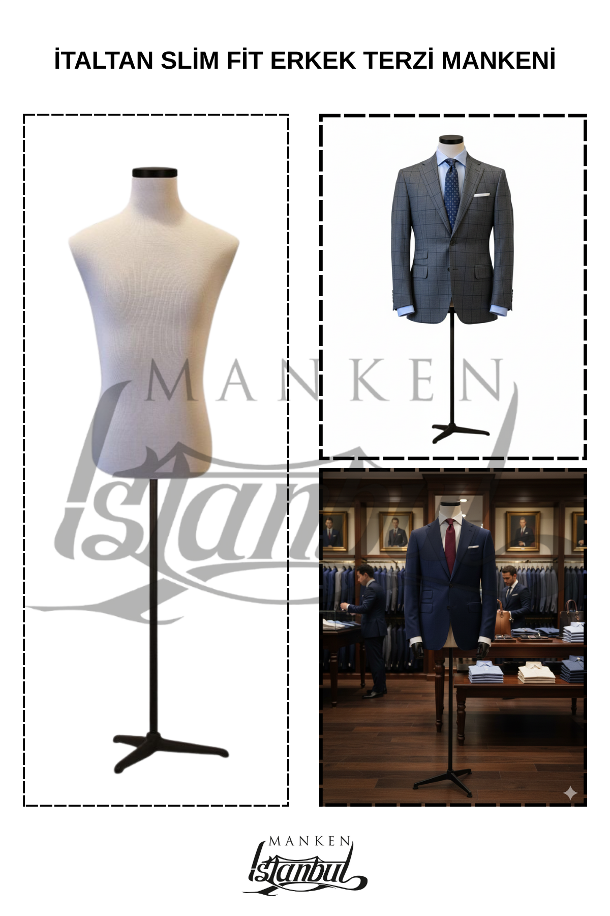 İtalyan Kalıp Slim Fit Erkek Terzi Mankeni