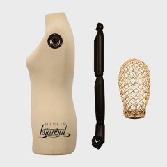 Tel Kafalı Ahşap Kollu Terzi Mankeni Vitrin Mankeni