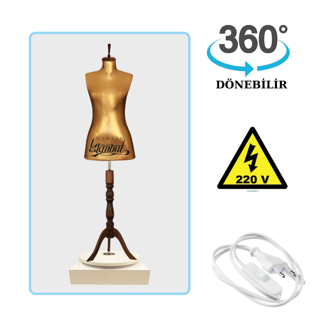 Döner Standlı Bayan Terzi Mankeni Vitrin Mankeni