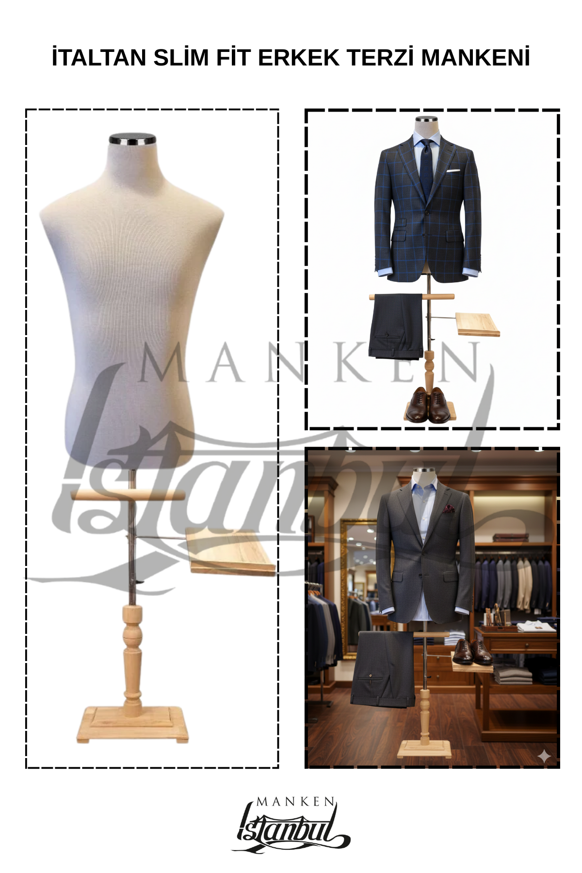 İtalyan Kalıp Slim Fit Erkek Terzi Mankeni