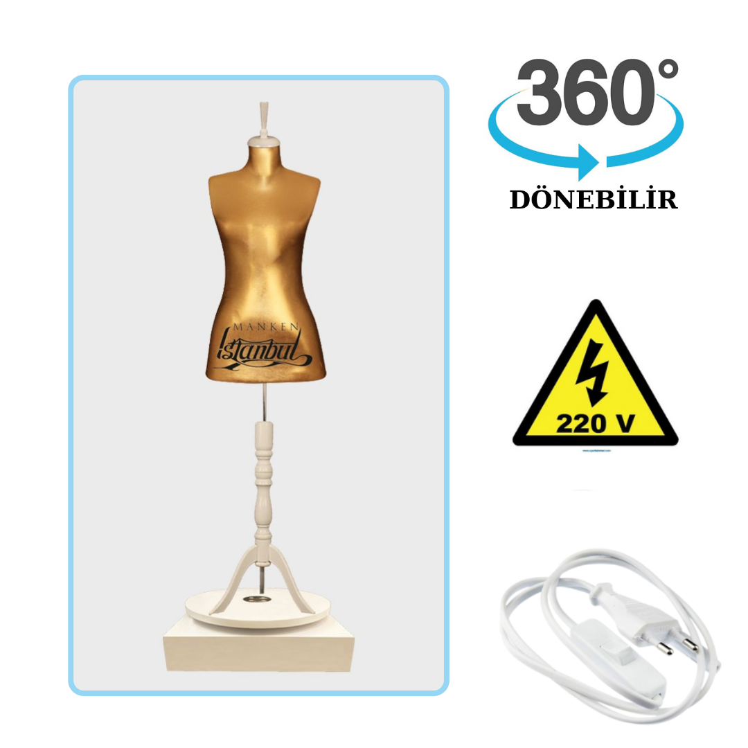 Döner Standlı Bayan Terzi Mankeni Vitrin Mankeni