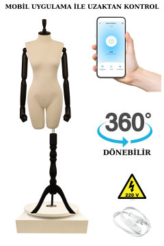 Dönen Standlı Wi-fi Kumandalı Vitrin Mankeni Terzi Mankeni