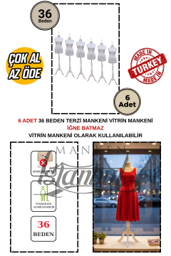 TOPTAN- ÇOK AL AZ ÖDE - 2 ADET - 36 Beden - Vitrin Mankeni - İğne Batmaz 6 Adet