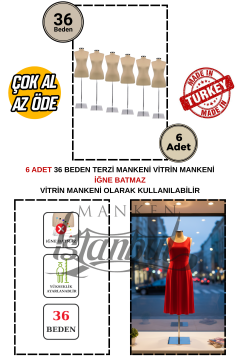 TOPTAN- ÇOK AL AZ ÖDE - 2 ADET - 36 Beden - Vitrin Mankeni - İğne Batmaz 6 Adet